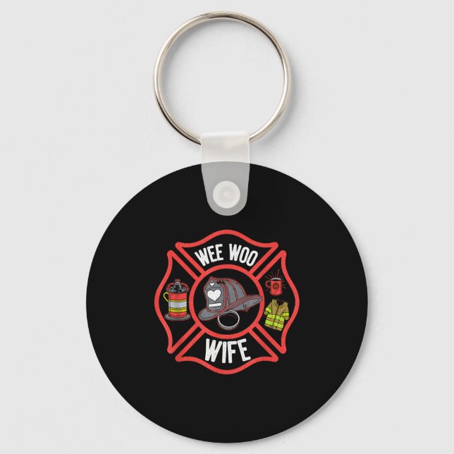 Firefighter Wife Uniform Fireman Fire Department  Schlüsselanhänger (Vorderseite)
