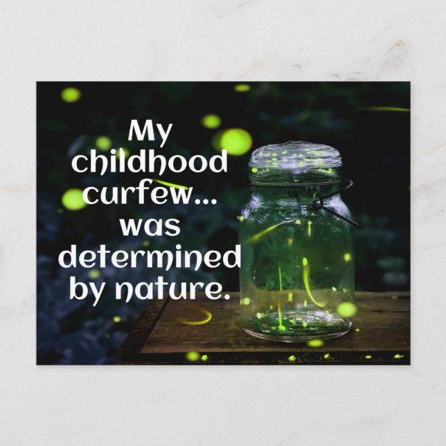 Fireflies Déterminées Ma carte postale couvre-feu (Devant)