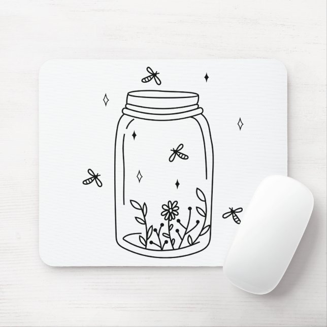 Fireflies in einer Jar-Maus-Pad Mousepad (Mit Mouse)