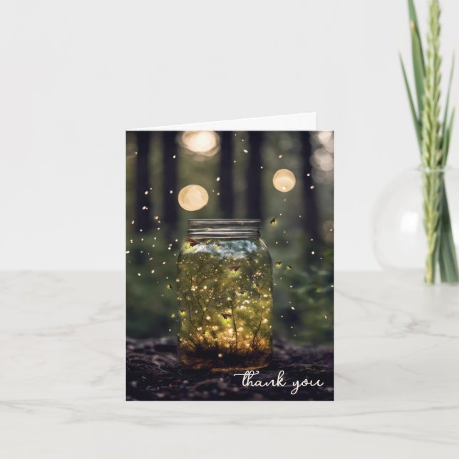 Fireflies in Jar Vielen Dank Karte (Vorderseite)