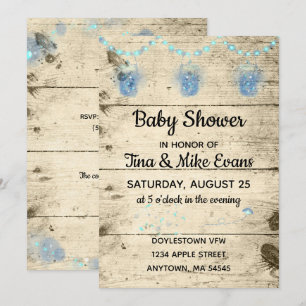 Fireflies in Jars Baby Shower Einladung