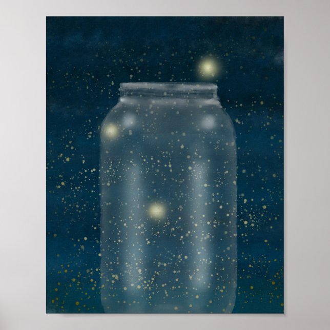 Fireflies & Jar Painting Poster (Vorne)