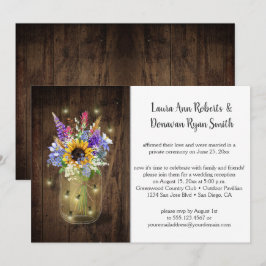 Fireflies Mason Jars Wildblumen Empfang nur Einladung