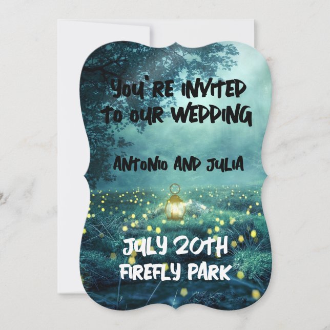 FIREFLIS NACHT ZEIT FANTASY WEDING EINLADUNG (Vorderseite)