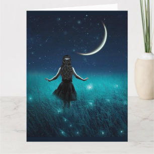 FIREFLITS ET CARTE DE SALUT DE FILLE BLANC