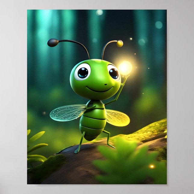 "Firefly Dreams : Poster mural lumineux pour enfan (Devant)