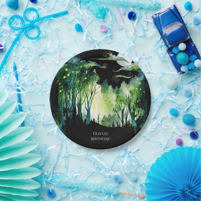 Firefly Glow Woodland Geburtstag Pappteller (Party)