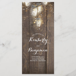 Firefly Lights Mason Jars Rustikale Hochzeitsprogr Programm