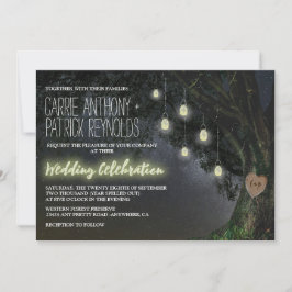 Firefly Mason Jar Oak Tree Einladungen für Hochzei