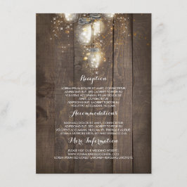 Firefly Mason Jars Rustic Wedding Information Begleitkarte