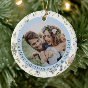 Firefly Meadow Erstes Weihnachten als Mr. & Mrs. Keramik Ornament