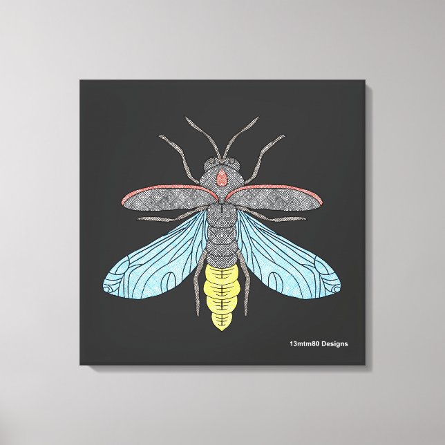 Firefly (schwarz) - Canvas Print Leinwanddruck (Vorderseite)