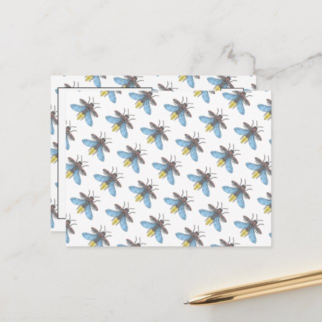 Firefly (weiß) - Postkarte (Vorderseite/Rückseite Beispiel)