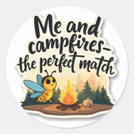 Firefly's Campfire Glow - 'Perfect Match' Pun Runder Aufkleber