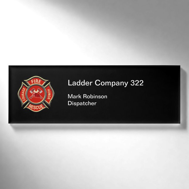 FIrehouse Alarm Dispacther Namenschild (Vorderseite)