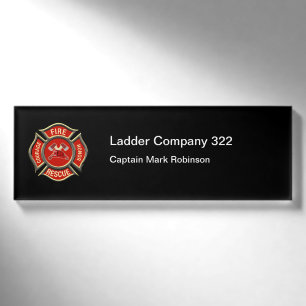 FIrehouse FIrefighter Captain Namenschild