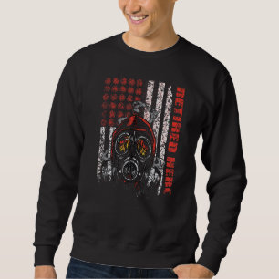 Fireman American Flag Gasmask Feuerwehrmann Ruder Sweatshirt