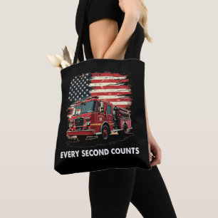 Fireman American Flag Thin Red Line Feuerwehrmann Tasche