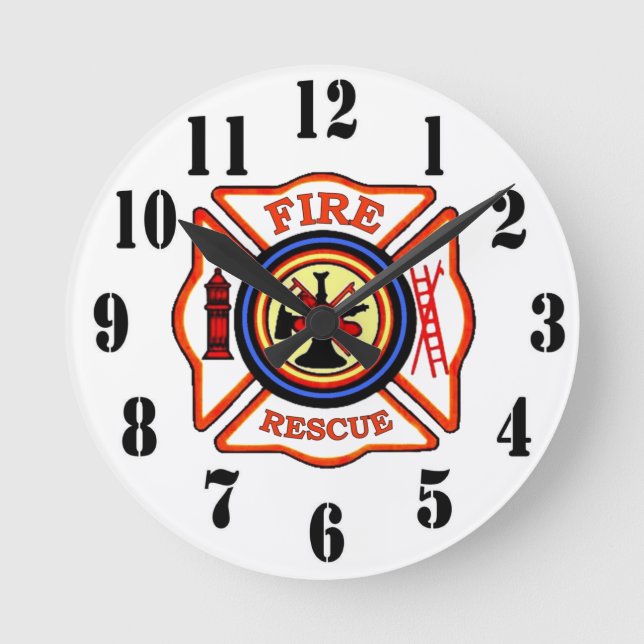 FIREMAN CLOCK RUNDE WANDUHR (Vorderseite)