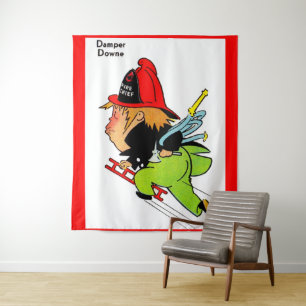 fireman Damper Downe Wandteppich