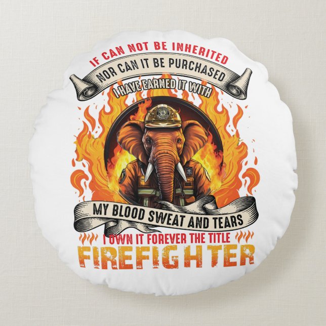 Fireman Elephant Rundes Kissen (Vorderseite)