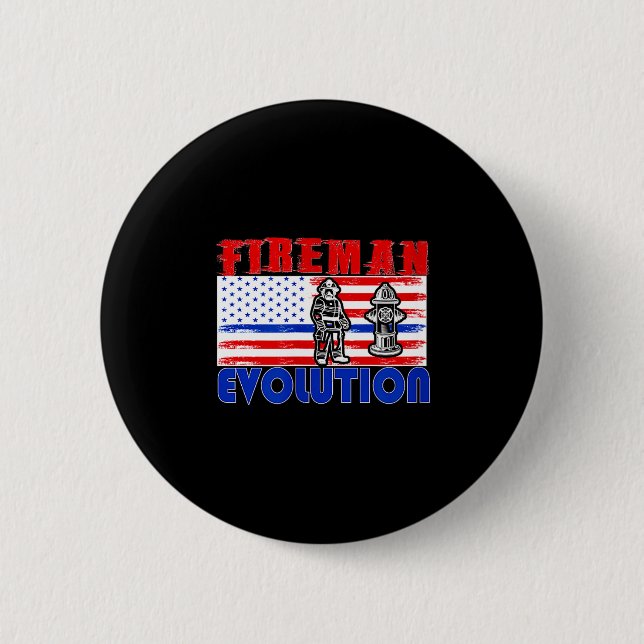 Fireman Evolution Fireman Gift Proud Firefighter Q Button (Vorderseite)