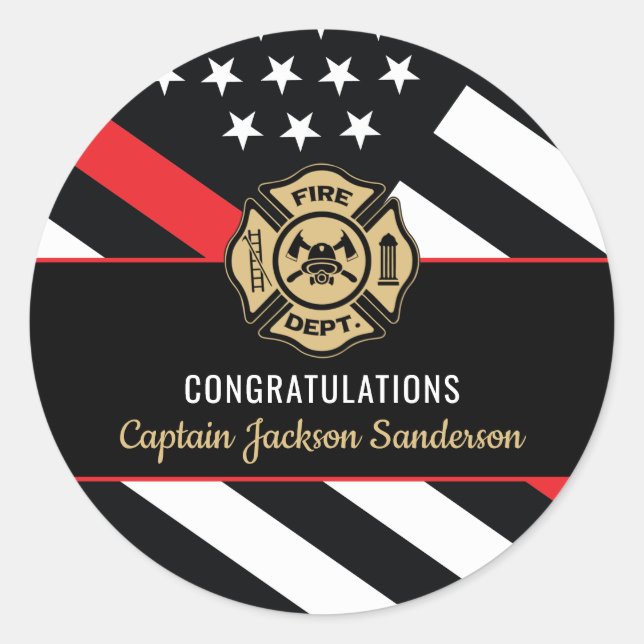 Fireman Fire Department Firefighter Retirement Runder Aufkleber (Vorderseite)
