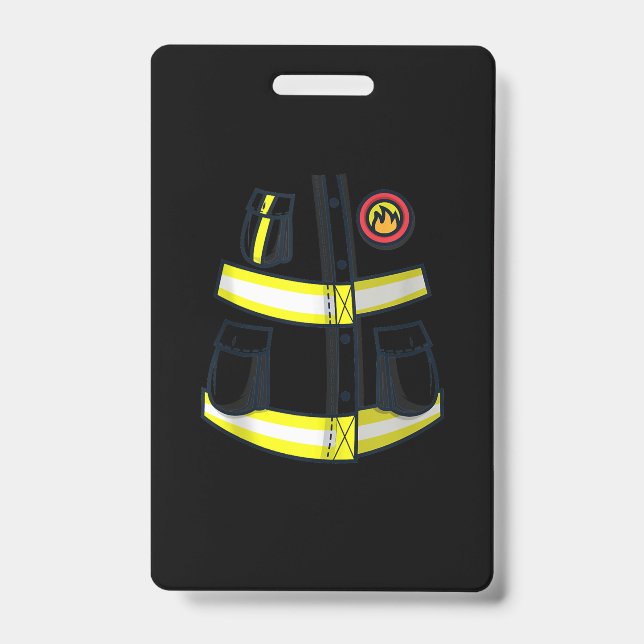 Fireman Firefighter Costume Halloween Ausweis (Vorderseite)