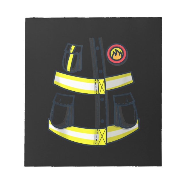 Fireman Firefighter Costume Halloween Notizblock (Vorderseite)