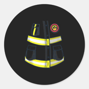 Fireman Firefighter Costume Halloween Runder Aufkleber