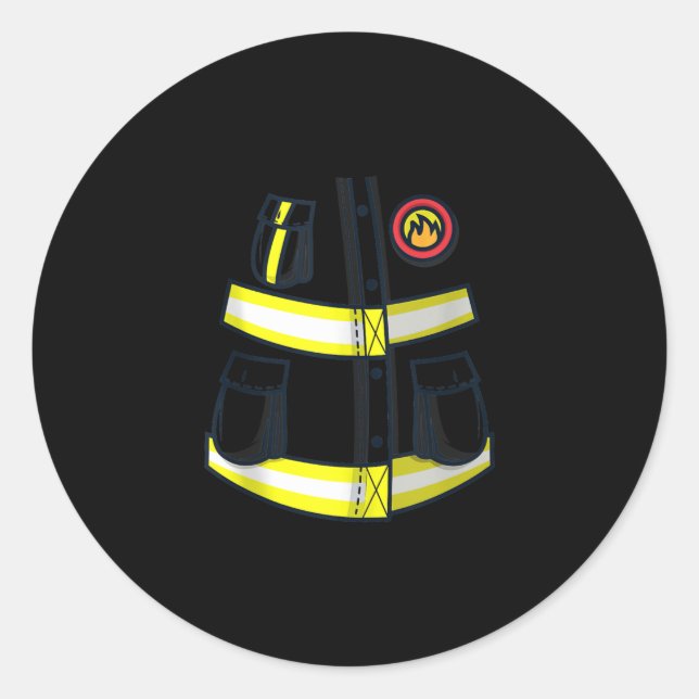 Fireman Firefighter Costume Halloween Runder Aufkleber (Vorderseite)