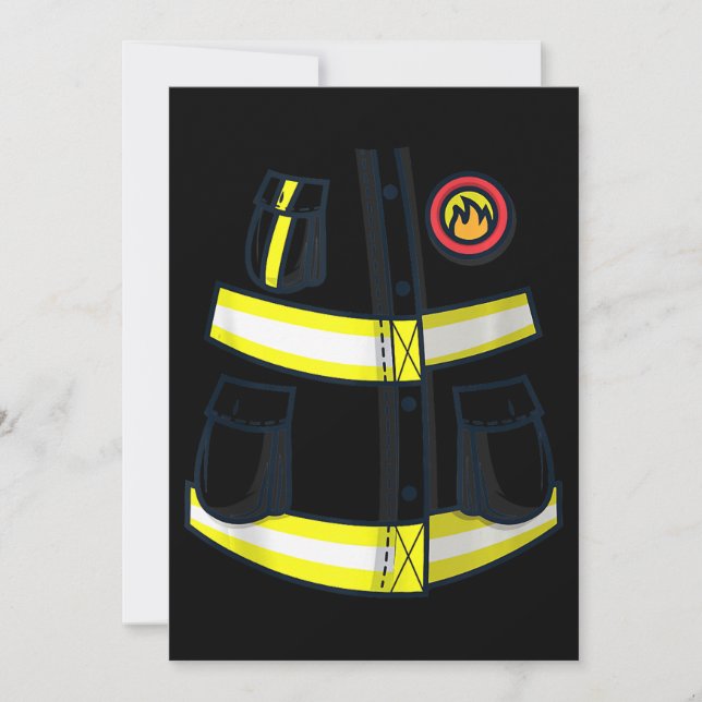 Fireman Firefighter Kostüm Halloween Easy Cosplay Einladung (Vorderseite)
