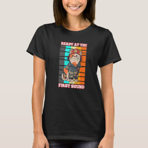 Fireman Firehose Ax Fireruck Feuerwasser Siren Re T-Shirt