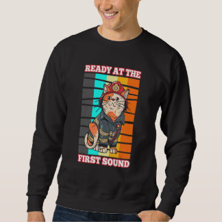 Fireman Firehose Axe Firetruck Fire Water Siren Re Sweatshirt