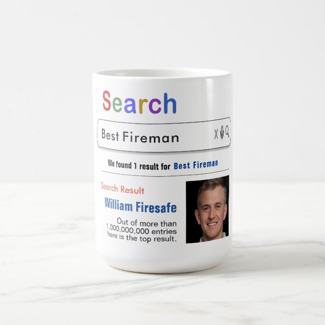 Fireman Funky Custom Best Search Gift Mug (Centre)