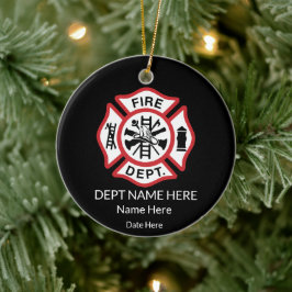 Fireman Personalized Firefighter Keramik Ornament