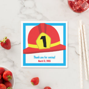 Fireman Red Helmet Gewohntes Alter Geburtstag Serviette