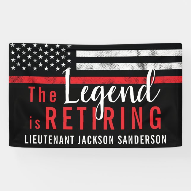 Fireman Retirement Red Line Flag Feuerwehrmann Banner (Horizontal)