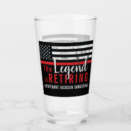 Fireman Retirement Red Line Flag Feuerwehrmann Glas