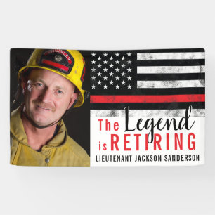 Fireman Retirement Thin Red Line Firefighter Foto Banner