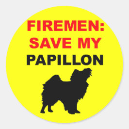 Fireman Rettete Mein Papillon Runder Aufkleber
