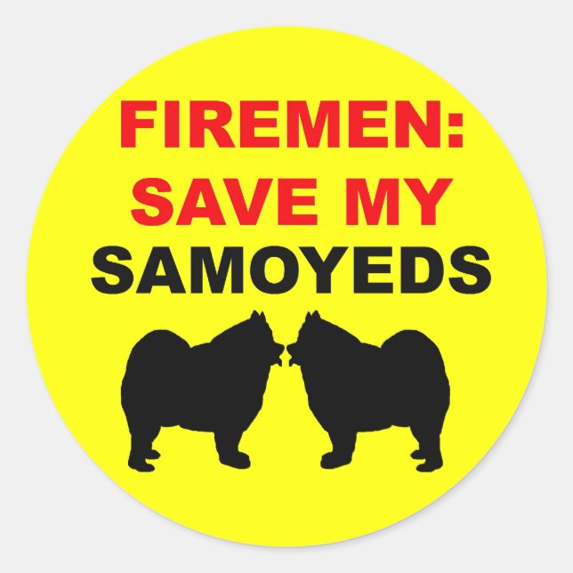 Fireman Rettete meine Samoyeds Runder Aufkleber (Vorderseite)