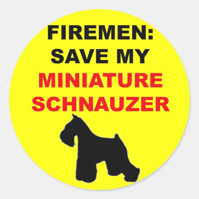 Fireman Rettete meinen Miniaturschnauzer Runder Aufkleber (Vorderseite)