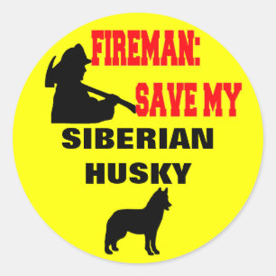 Fireman Rettete meinen sibirischen Husky Runder Aufkleber