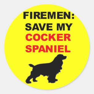 Fireman Rettete My Cocker Spaniel Runder Aufkleber