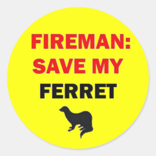 Fireman Rettete My Ferret Runder Aufkleber
