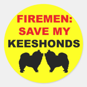 Fireman Rettete My Keeshonds Runder Aufkleber