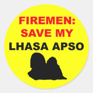 Fireman Rettete My Lhasa Apso Runder Aufkleber