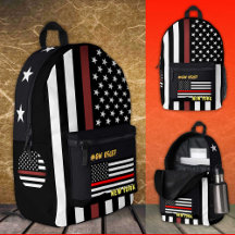 Fireman-Rucksack, dünne rote Linie, Tasche, amerik