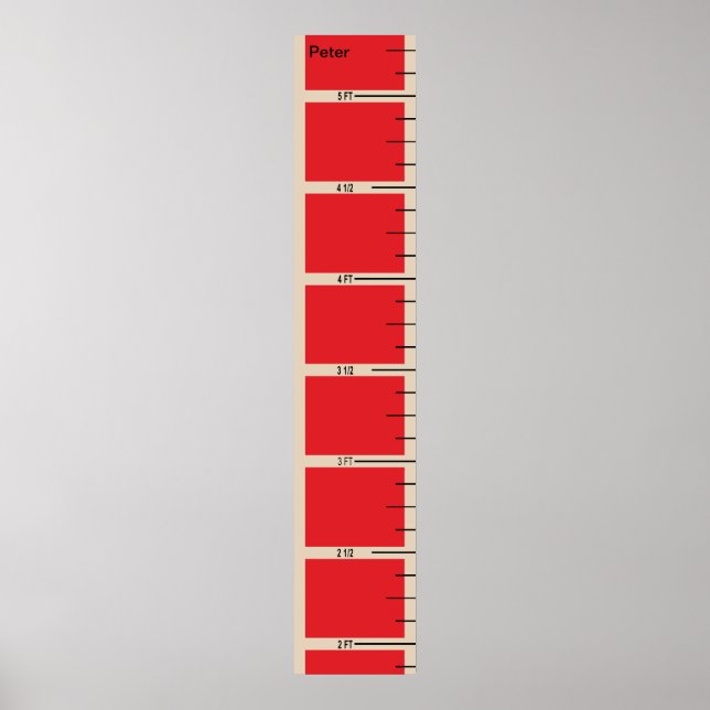 Fireman's Ladder Growth Chart Poster (Vorne)